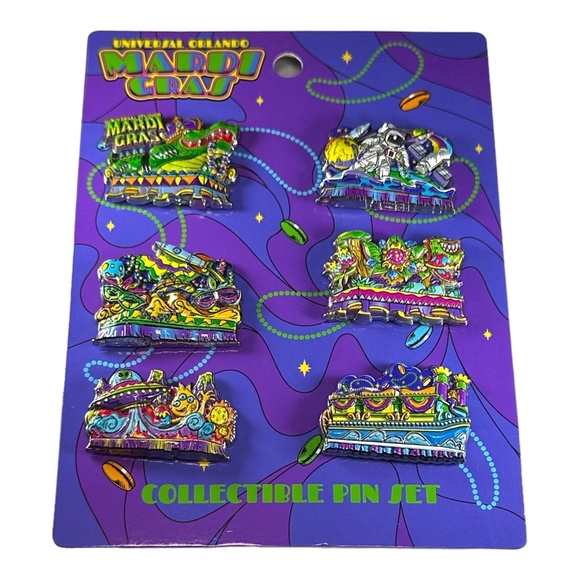 2022 Universal Studios Florida Mardi Gras Pin Set - Picture 1 of 1